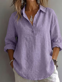 Relaxed collared button down blouse oversized shirt
