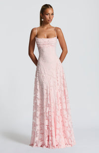 Elegant Lace Corset Maxi Homecoming Dress