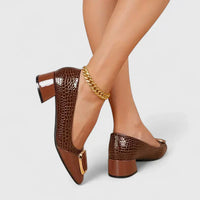 Elegant Kitten Heels Block Heel Loafers Closed Toe