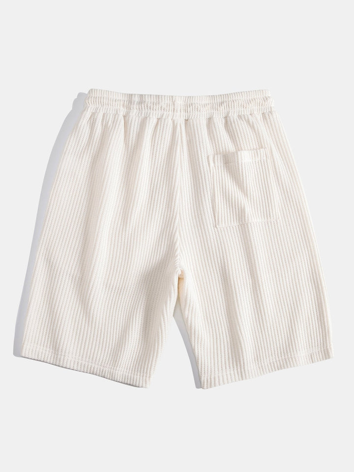 Drawstring Knitted Waffle Shorts