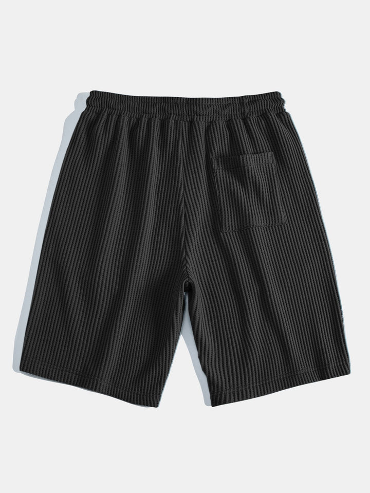Drawstring Knitted Waffle Shorts