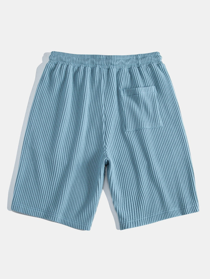 Drawstring Knitted Waffle Shorts