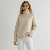Refined Oversized Lightweight Turtleneck Knit Sweater