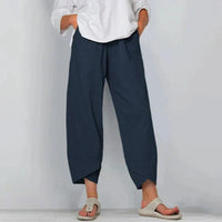 Relaxed Wide Leg Cropped Pants