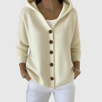 Relaxed Hooded Long Sleeve Button Down Cardigan