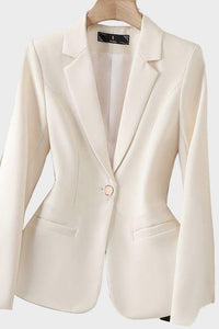Refined Slim Fit Single Button Pocket Blazer for Work