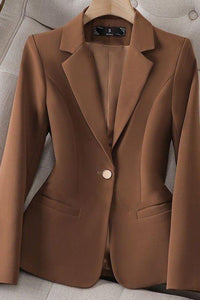 Refined Slim Fit Single Button Pocket Blazer for Work