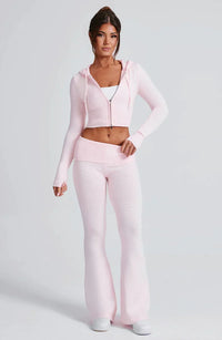 Stylish Knit Hoodie and Relaxed Pants Lounge Set