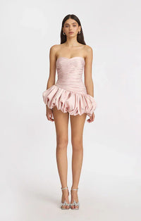 Effortless Draped Balloon Homecoming Mini Dress