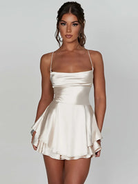 Effortless Flared Open Back Homecoming Mini Dress