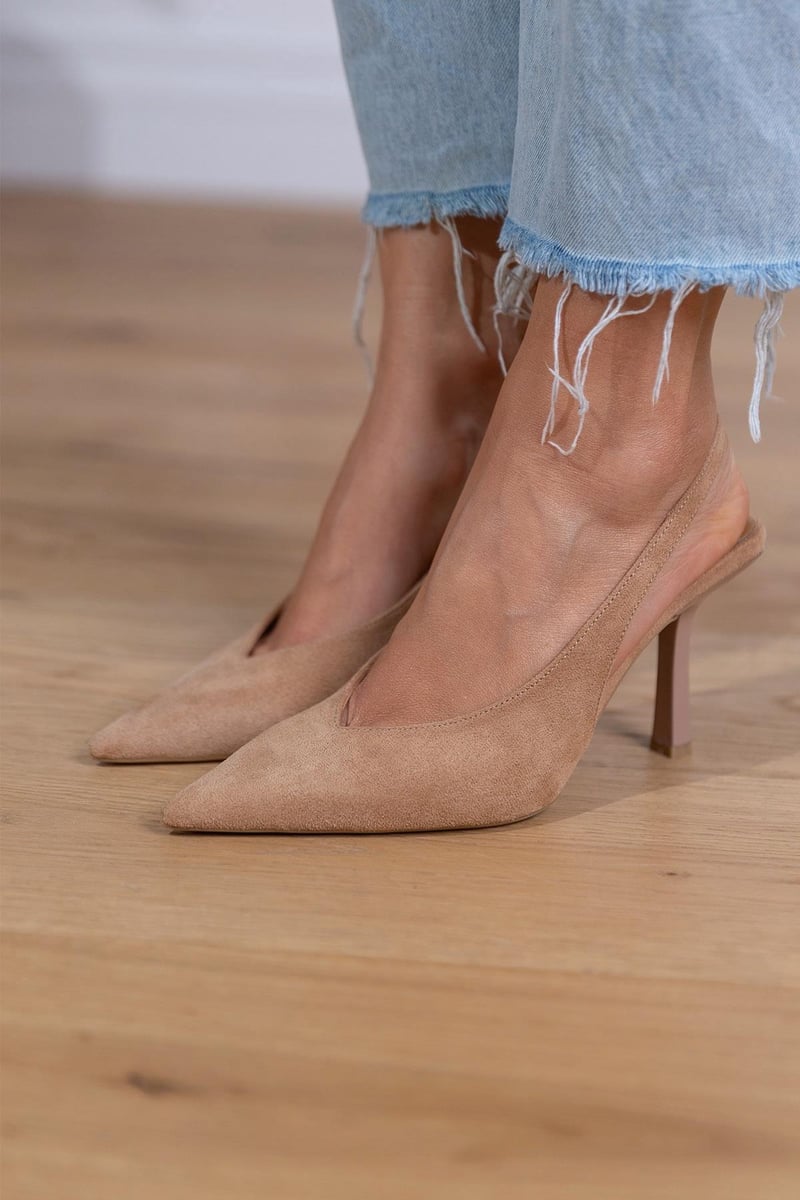 Elegant Nude Slingback Heels