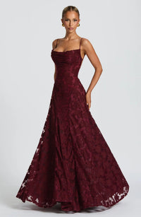 Elegant Floral A-Line Maxi Dress Wedding Guest