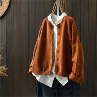 Relaxed Chest Pocket Button Down Knit Cardigan Sweater