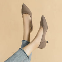 Refined Pointed Toe Kitten Heels Slip On Shoes
