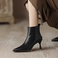 Refined Kitten Heel Ankle Boots Pointed Toe