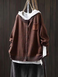 Effortless Oversized Textured Knit Cardigan Sweater