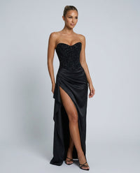 Beaded Corset Formal Maxi Dress