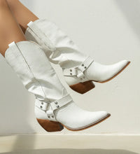 Refined Pointed Toe Mid Calf Cowboy Boots for Women