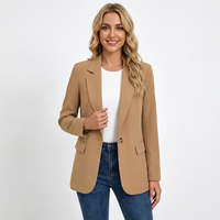 Refined Longline Welt Pocket Single Button Blazer for Women