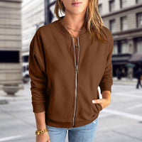 Refined Zip Up Bomber Jacket for Women