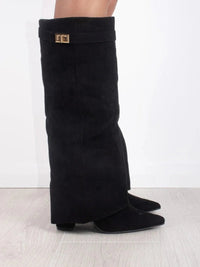Elegant Side Zip Knee High Cowboy Boots for Women